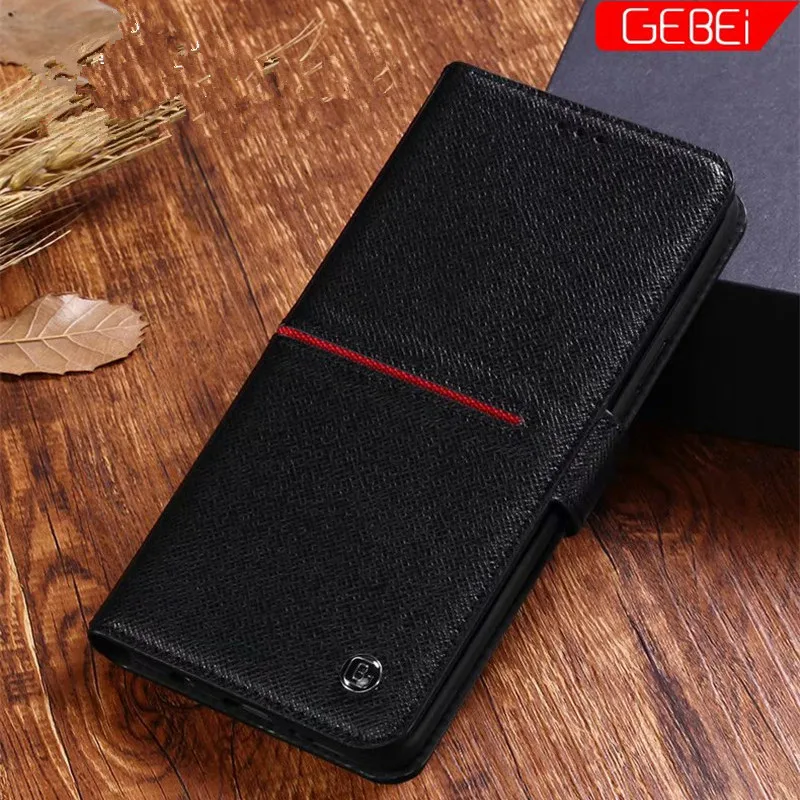 

Luxury Original Brand GEBEI Genuine Leather Wallet Flip Case For Samsung Galaxy S9 / S9 Plus Anti-knock Protect Cases Cover