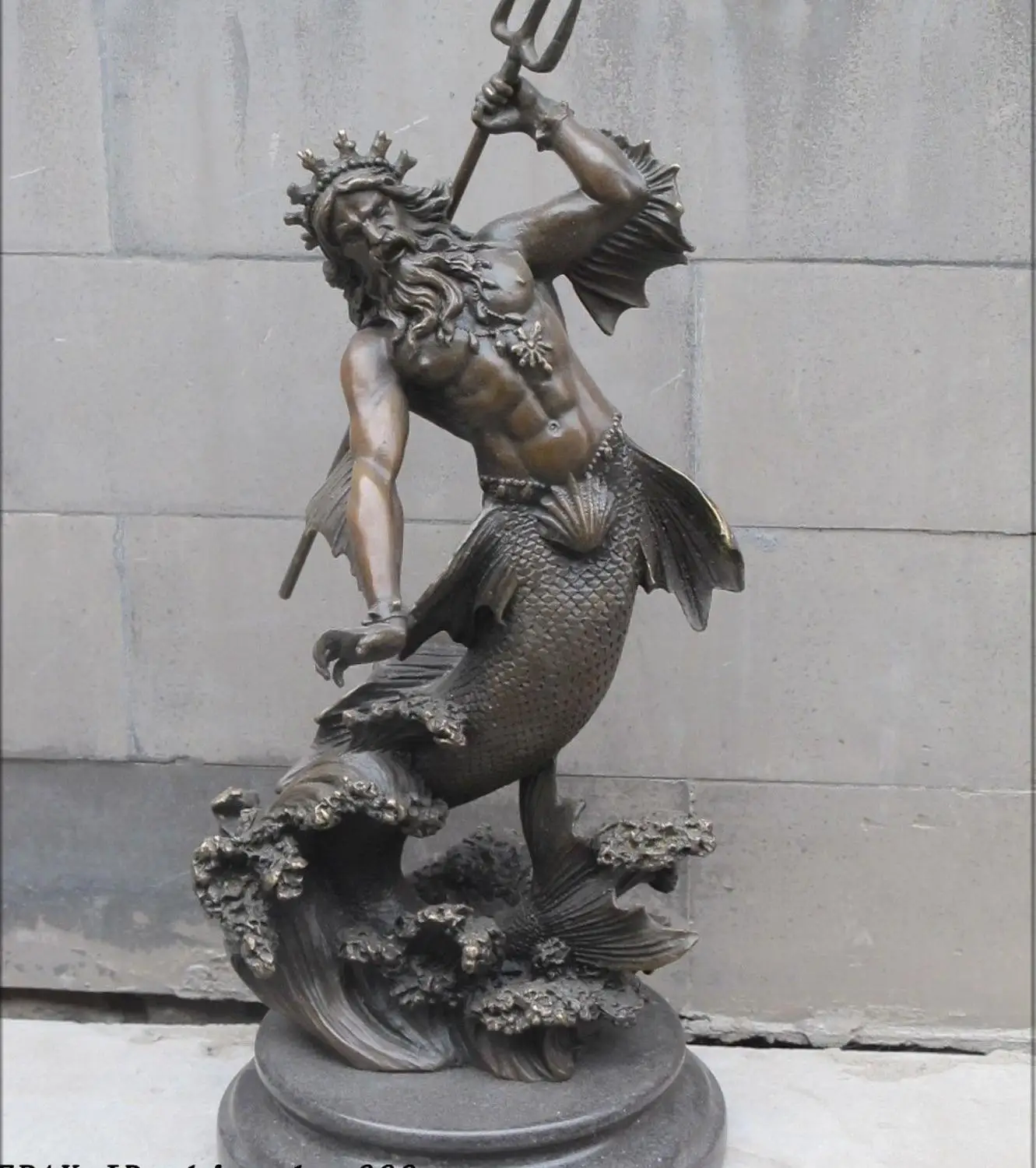 14 "Le Greco ART mythologie Grecque Bronze STATUE MER Roi Poseidon Sculpture dans Statues et