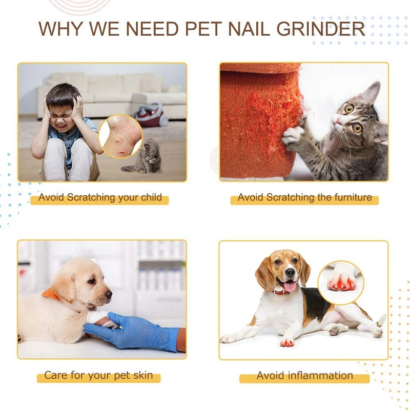 Dog Nail Grinder-обновленный перезаряжаемый триммер для ногтей для домашних животных, нежные безболезненные лапы, обрезка и Сглаживание для маленьких и средних и больших