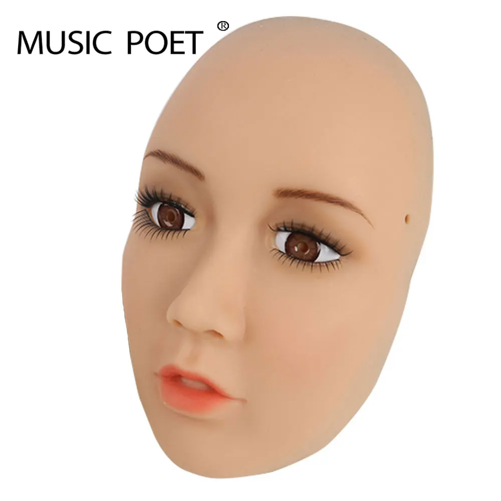 Музыкальный поэт Силиконовые Реалистичные женские маски для Хеллоуина