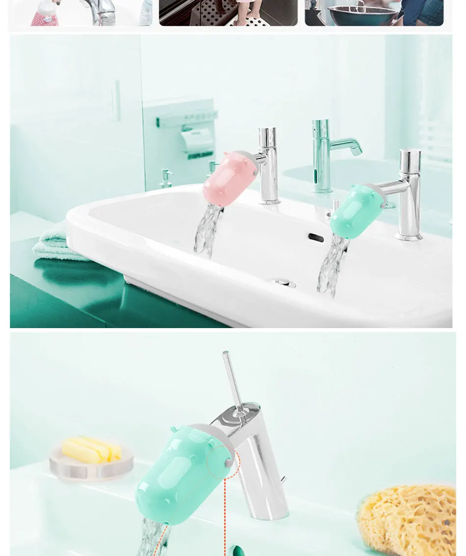 1 pcs  Animals Faucet Extender Baby Tubs Kids Hand Washing Bathroom Sink Gift Fashion and Convenient