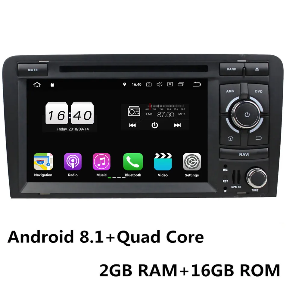 Android 8.1 x 4Core " Octa Core 4G Android 8,1 4 Гб Оперативная память 64 Гб Встроенная память RDS автомобильный DVD плеер Радио Стерео головное устройство gps ГЛОНАСС для Audi A3 S3 RS3 2003-2013 - Цвет: Android 8.1 x 4Core