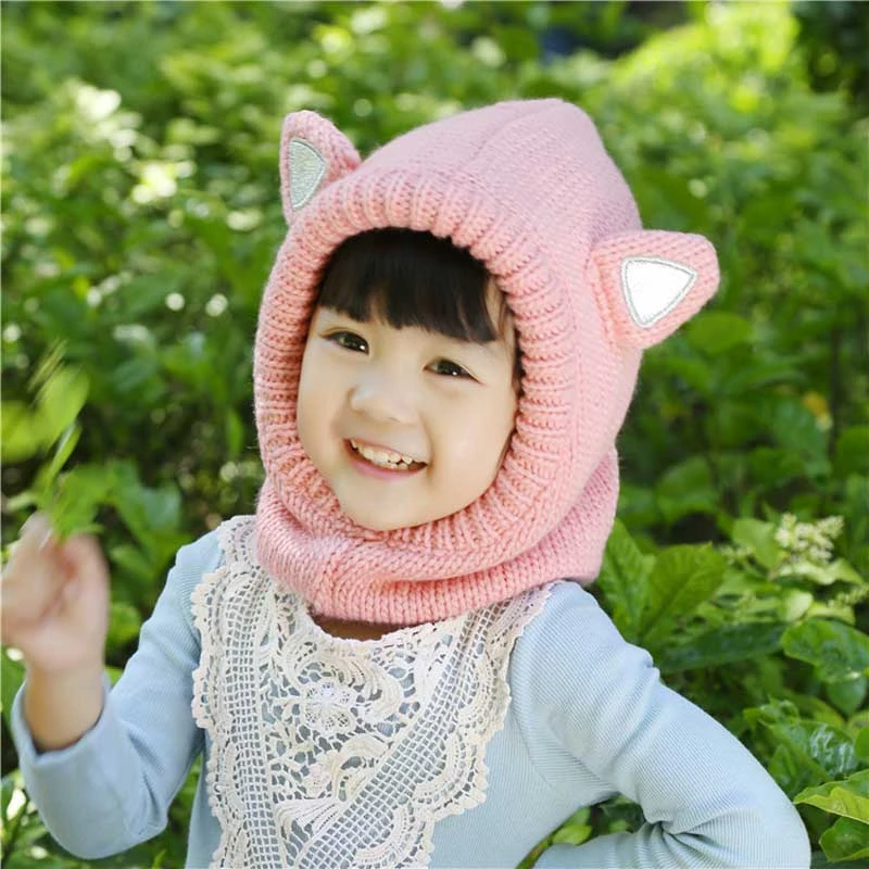 de lana tejido para niña, con y orejas de conejo, jersey de cuello, gorro, regalo para niño|hat mesh|hathat ring - AliExpress