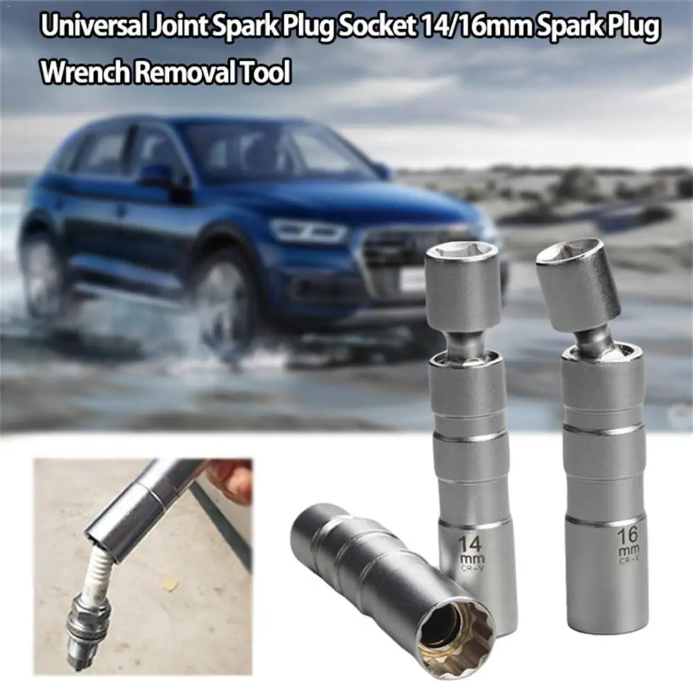 1 Piece Universal Joint Spark Plug Socket 14 Or 16mm Magnetic Thin Wall Universal Spark Plug Board Plug Removal Tool