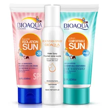 Защита от солнца Экран увлажняющий лосьон тонер Защита от солнца Экран крем Защита от солнца Блок пляж Водонепроницаемый Отбеливание Изоляция протектор солнечной 3 шт./компл