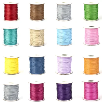 

1.5mm 80m/roll HOT Korean Waxed Polyester Jewelry Making Fabric Bracelet Braided Thread Bijoux Beads for Needlework Cords