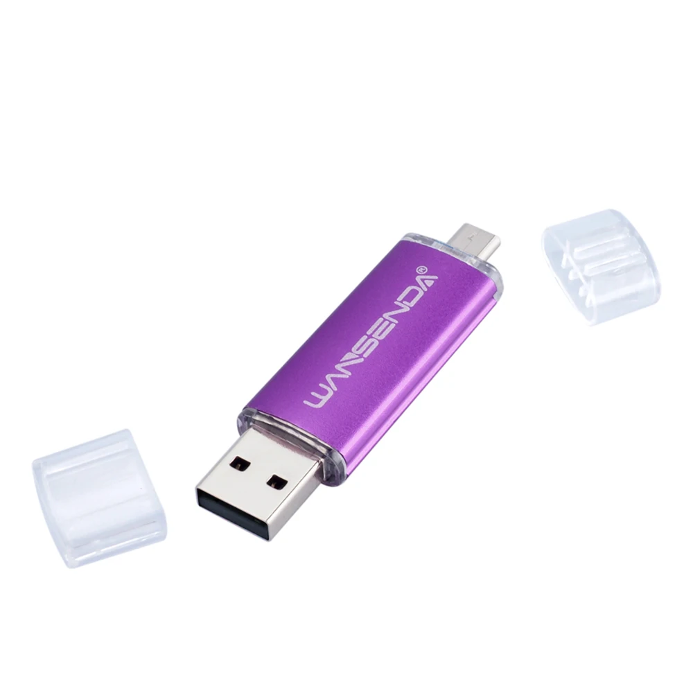 WANSENDA USB 2,0 OTG USB флеш-накопитель для телефонов на Android 256 ГБ 128 ГБ 64 ГБ флеш-накопитель 32 Гб 16 Гб Micro USB карта памяти 8 Гб флешка - Цвет: Фиолетовый