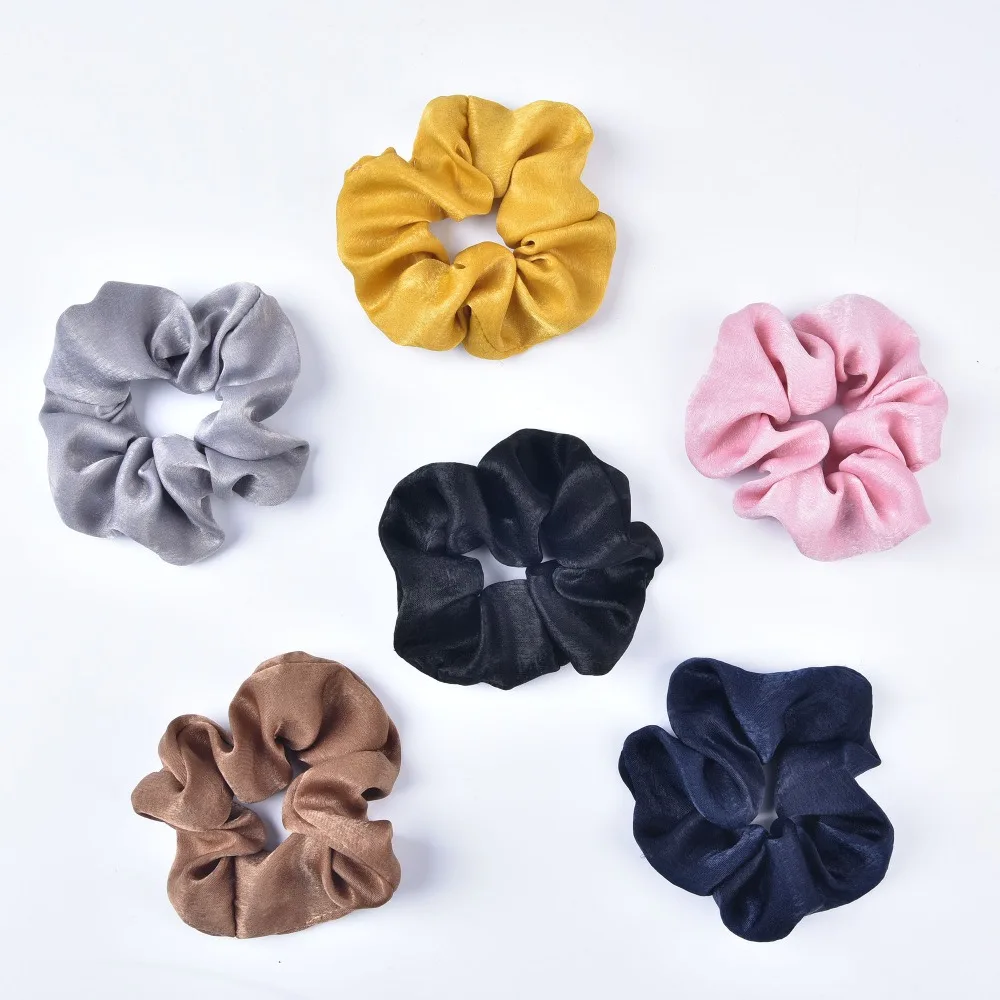 

New Arrival Solid Color Super Soft Silk - like Scrunchies Oversize Stretch Ponytail Holders Hair Ties for Women Hair Elastic