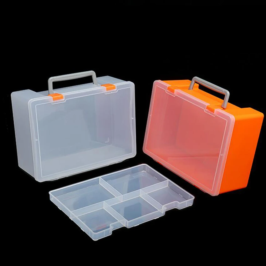 

1PC New 1+5 Slots Cells Portable Jewelry Tool Box Container Electronic Parts Screw Beads toy book clothes Component Storage Box