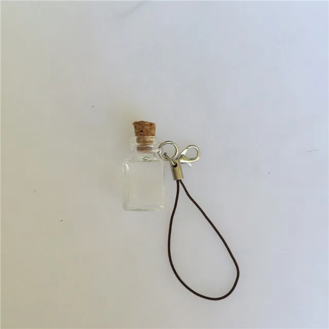 Пустые искусства маленькие Духи Флаконы талисманы DIY милый брелок для ключей Мини стеклянные бутылки с пробками 10 шт 15x24x6 мм