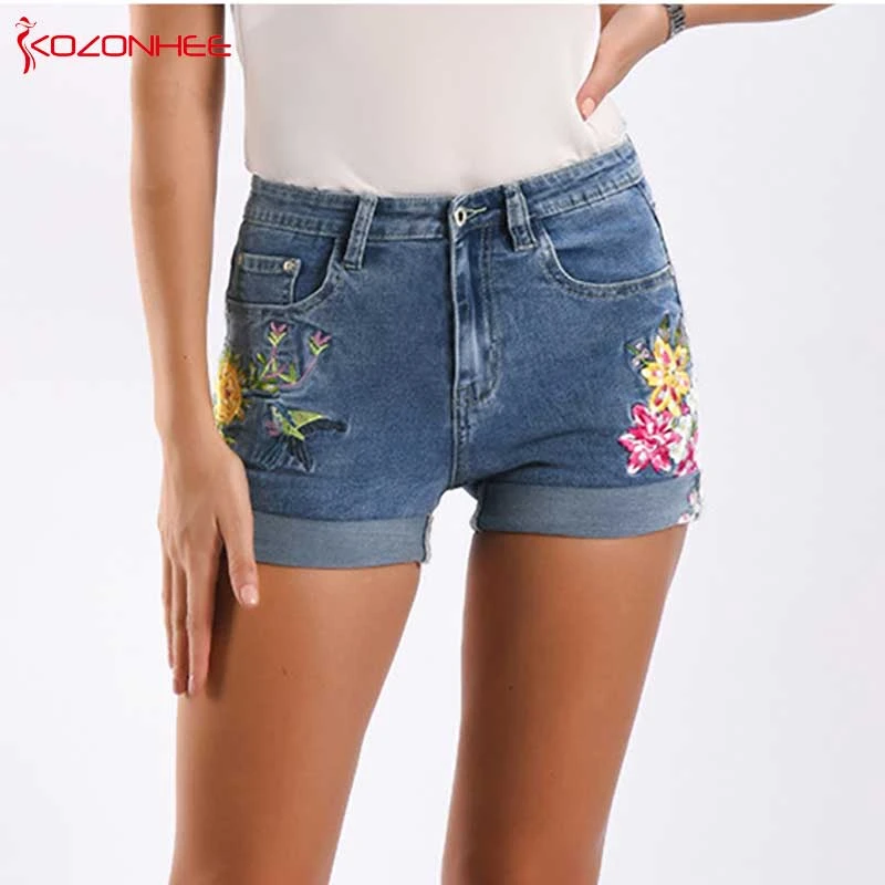 women's plus size stretch denim shorts