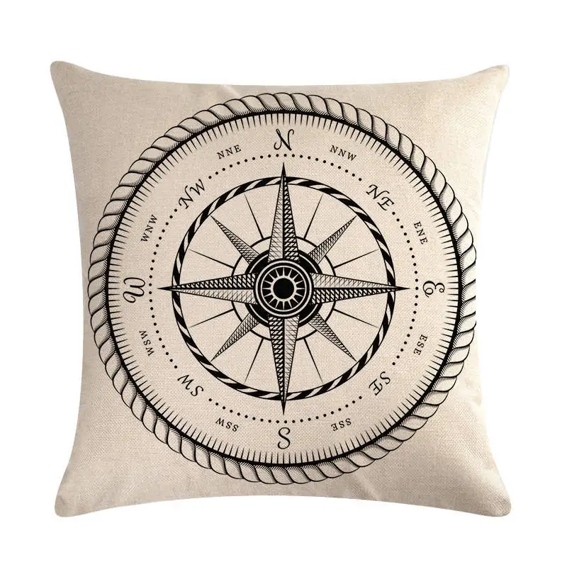 

Modern Sailing Ships Marine Printing Cushion Covers Rudder Linen Throw Pillow Case for Couch Seat Bedroom Home Decorative
