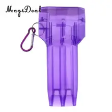 MagiDeal Портативный прочный пластиковый чехол для дротиков коробка для хранения дротиков с замком Пряжкой Фиолетовый