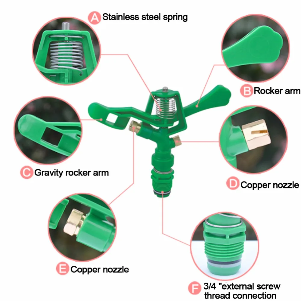 5 шт. 3/4 Дюймов Мужской нить распылитель воды спринклер Медь Рот рокер сопло для садоводства ирригационное оборудование eductor