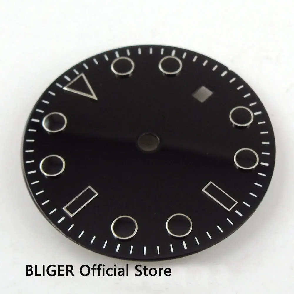 

High quality 31.3MM Black Sterile Dial Date Window Watch Dial Fit For MIYOTA 8215 Mingzhu 2813 Movement D2