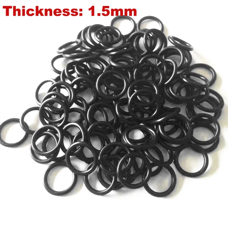 

600pcs 4.4x1.5 4.4*1.5 5x1.5 5*1.5 OD*Thickness Black NBR Nitrile Chemigum Grommet Rubber Washer O Ring O-Ring Oil Seal Gasket