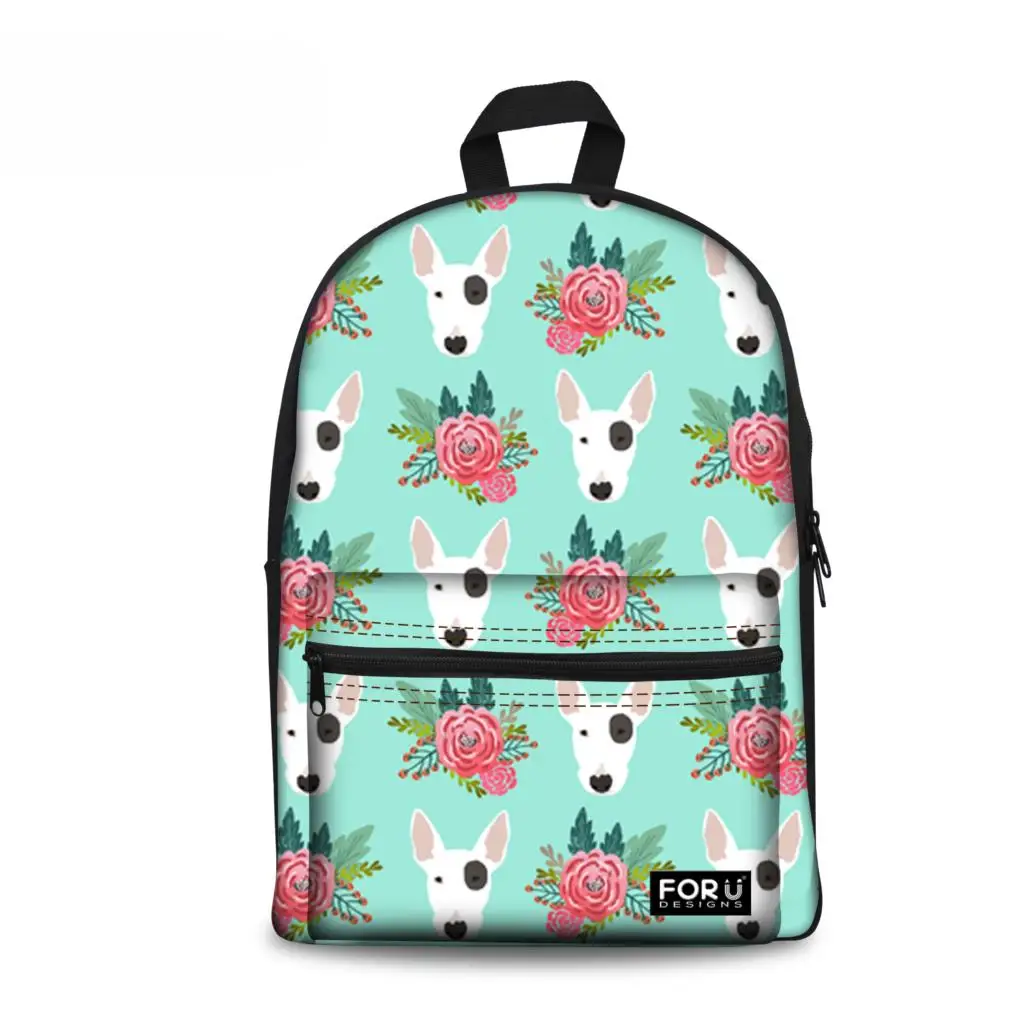 

Customized School Bags Children Backpack for Teenager Girls Schoolbag Bull Terrier Printing Backpacks Student Book Shoulder Bag