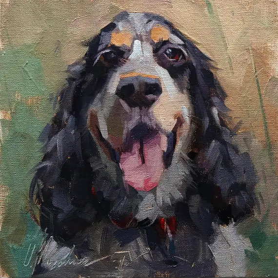 Custom Dog Oil Painting, Custom Pet Por wall art modern abstract oil painting on canvas