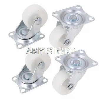 

1.2" 30mm Single Wheel Swivel Rectangle Plate Plastic Caster White