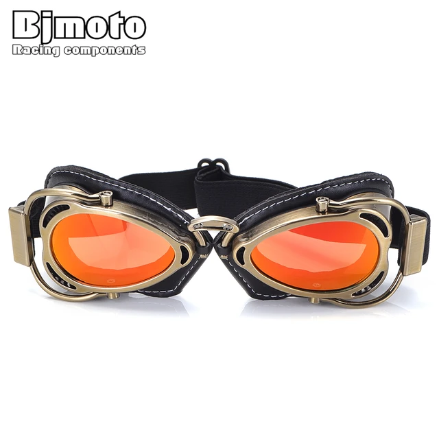 BJMOTO אופנוע קסדת Steampunk משקפיים עף משקפי טייס בציר Biker Eyewear Goggle