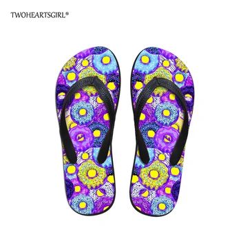

Twoheartsgirl Pretty Donut Flip Flop for Women Colorful Ladies Summer Beach Shoes Soft Fashionable 2018 Women Rubber Slippers