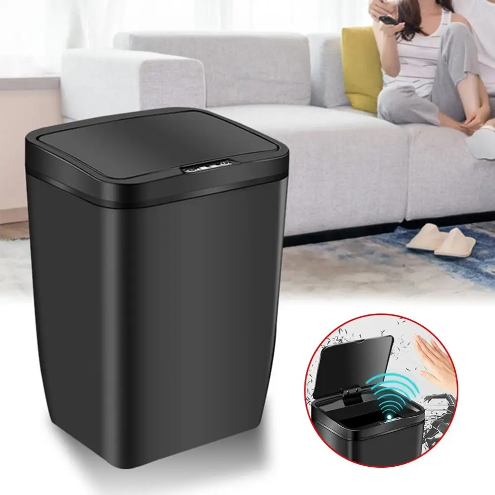 

12L Home Office Dustbin Automatic Sensor Trash Can Inductive Stainless Steel Garbage Waste Bin Smart Rubbish Storage