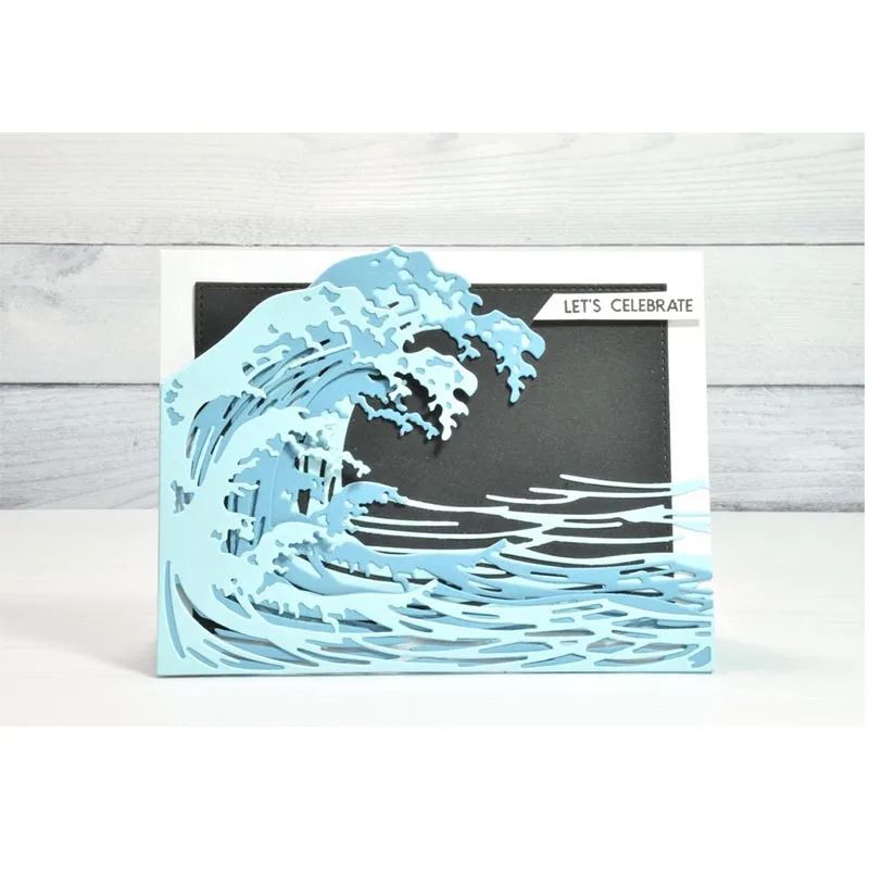$8.67 Big Wave Landscape Metal Cutting Dies Stencils For DIY Scrapbooking Decorative Embossing Suit Paper Cards Die Cutting Template
