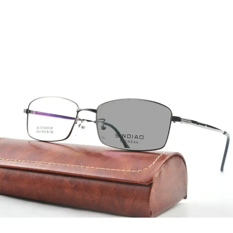 Солнцезащитные очки из титанового сплава, фотохромные очки для близорукости, оптические мужские очки для близорукости, очки по рецепту, оправа, полная оправа NX - Цвет оправы: silver-250