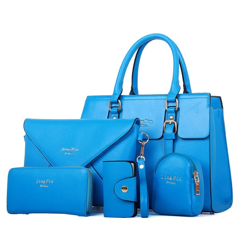 Новинка, 5 сумок в комплекте, женские Сумки из искусственной кожи, дамская сумка на молнии, сумка-мессенджер, деловая,, сумки для девушек, одноцветные, большие объемные мешки