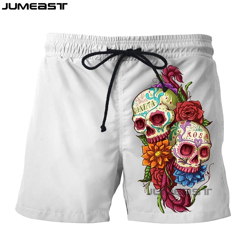 Jumeast бренд для мужчин/для женщин 3D печатных красная роза и шорты с черепом мужские шорты для купания новые летние быстросохнущая пляжн - Цвет: 04