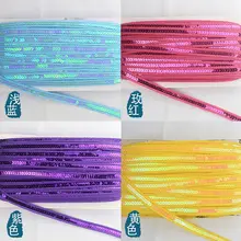 Лента для шитья, Золотая блестящая лента, металлические блестки, сделай сам, лента для украшения дома, манжета, сумка 1,3 см в ширину TJ8696