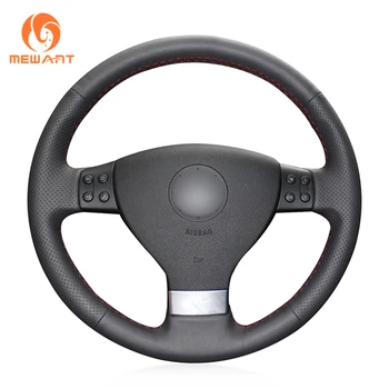 

MEWANT Black Artificial Leather Car Steering Wheel Cover for Volkswagen VW Golf 5 (V) Golf Plus Passat Variant Tiguan Touran