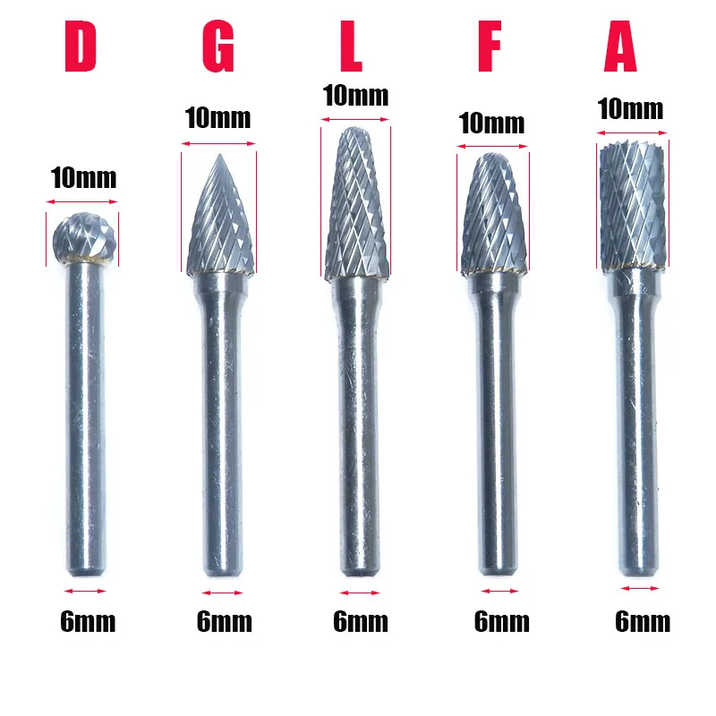 5 шт. 10 мм Головка Вольфрамовая сталь карбид роторные напильники напильник Гравировка инструмент сверла резьба заусенцы фреза