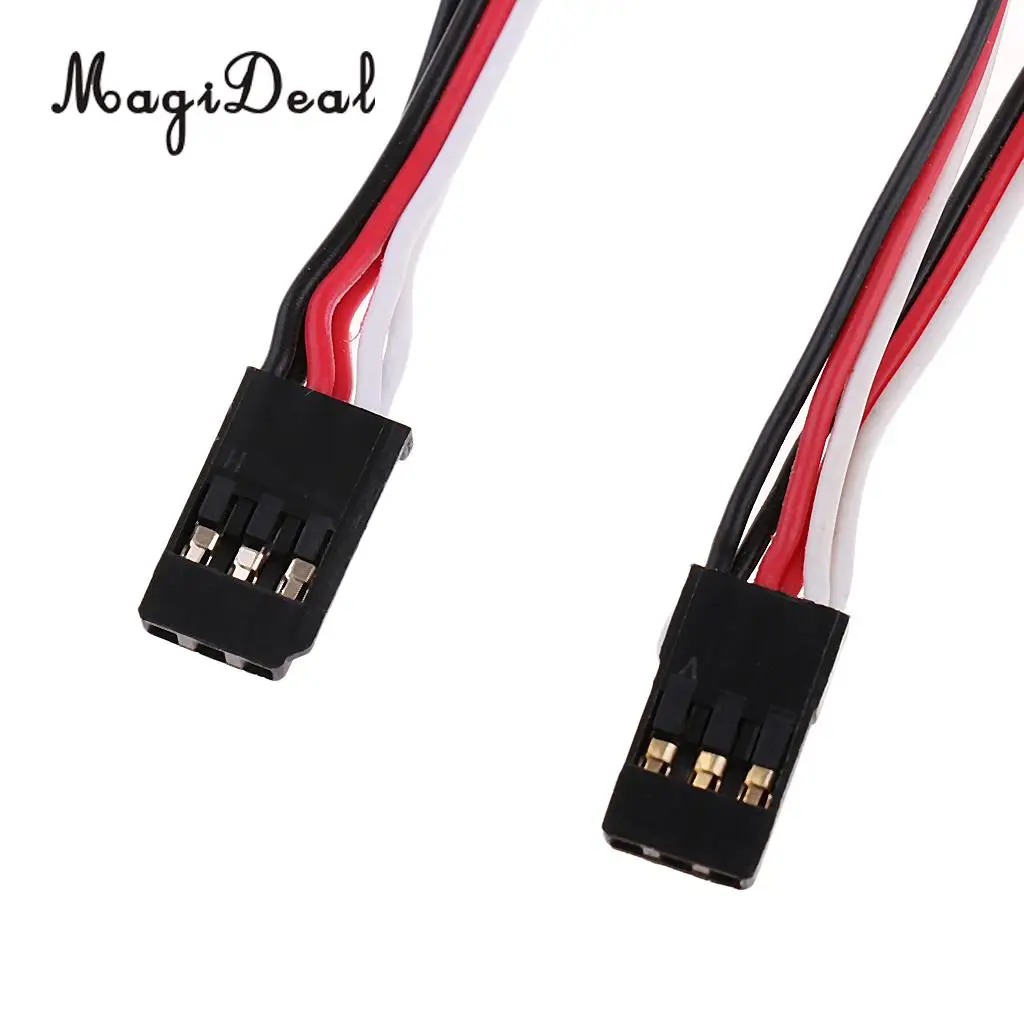 MagiDeal 2Pcs Metal Y-Harness Male Female Plug 2 in 1 Convert Wire Harness for Futaba JR Servo/ESC Remote Control Parts Acce