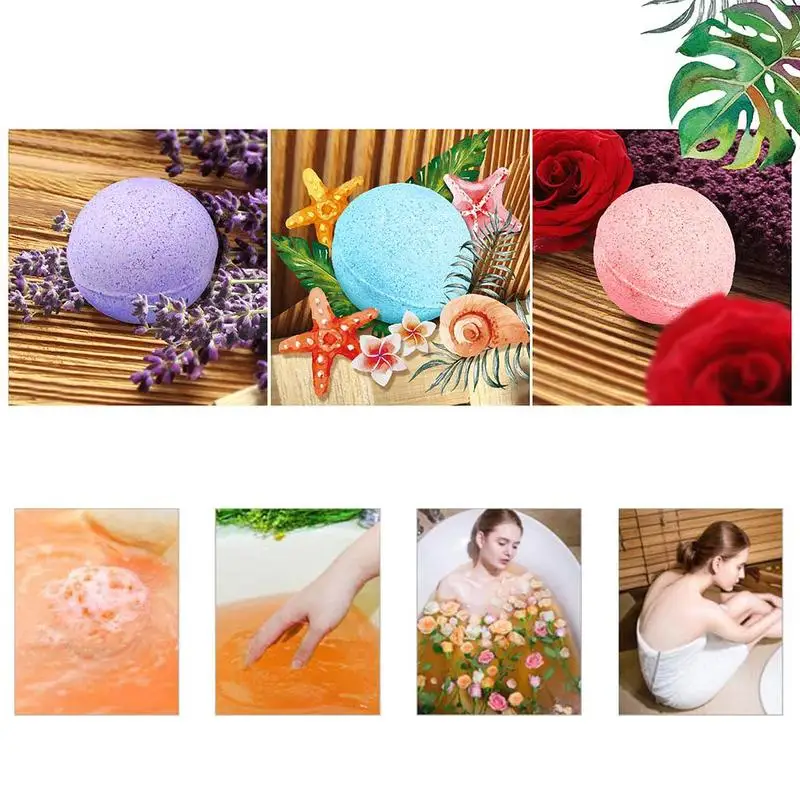 6 шт. Бомба для ванны комплект увлажняющий пузырь& Spa бомбы для ванны ручной работы большие банные Поликарбонат эфирное масло Соль для ванн бомба релаксации тела