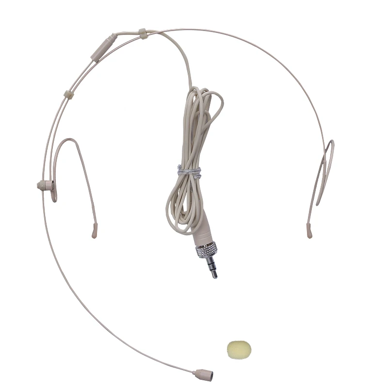 

Free shipping top quality pro condenser headset headworn microphone 3.5mm flesh color for stage teaching amplifier bodypack