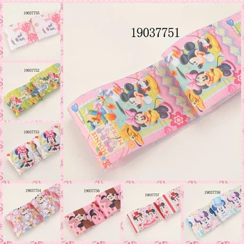 

NEW 3" 75mm cartoon mickey & minnie ribbon printed grosgrain ribbons free shipping 19037751