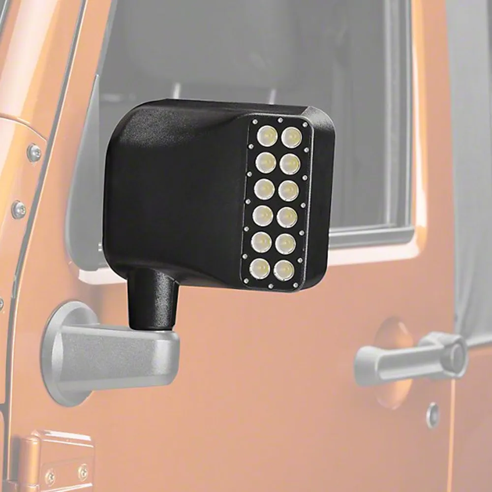 Автомобиль Белый DRL зеркала заднего вида крышка Янтарный указатель поворота фары заднего вида боковое зеркало корпус для 2007- Jeep Wrangler JK
