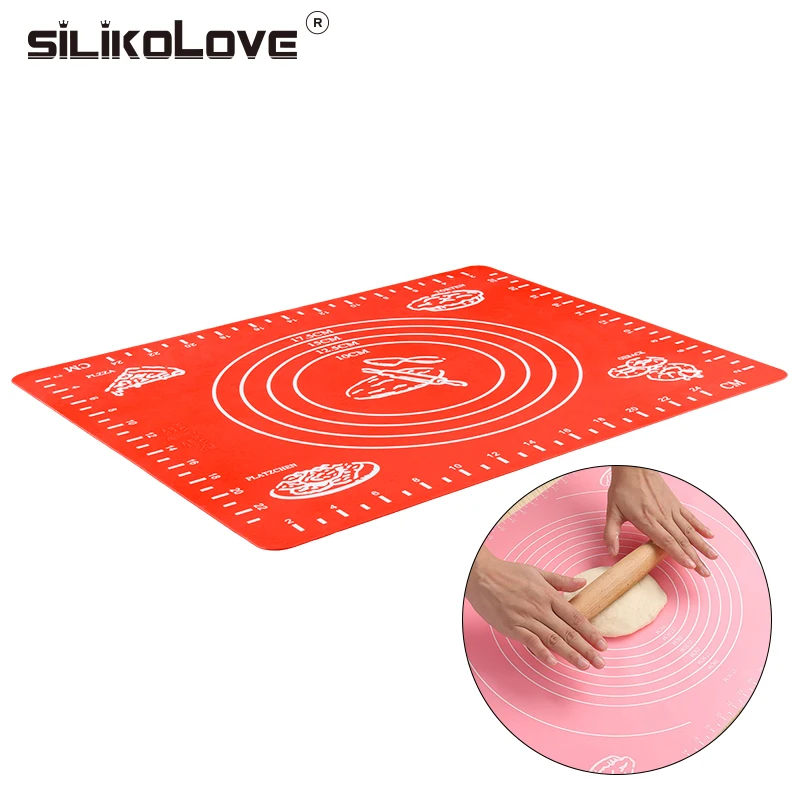 Антипригарный силиконовый коврик SILIKOLOVE для раскатки теста пасты муки с