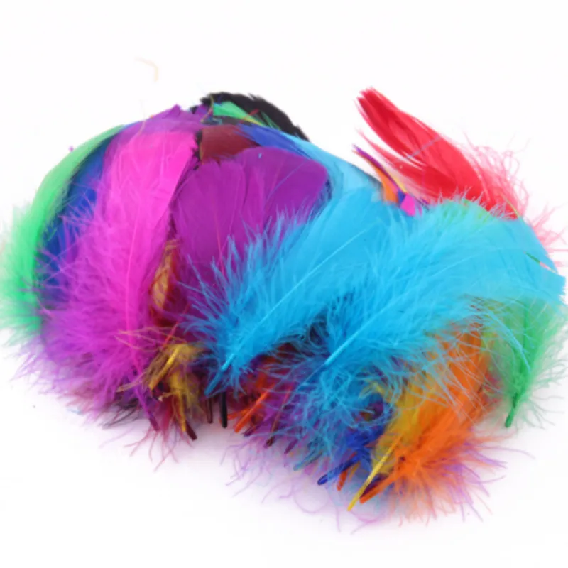 Natural Goose Feathers Plumes 6-12cm Colourful Plume for Home Decoration Craft DIY Jewelry 50pcs | Дом и сад
