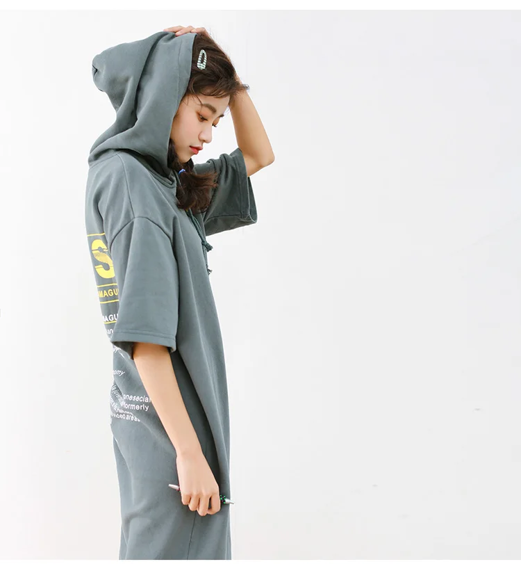 Hooded Mini Dress Women Slim Package Hip Short Dress With Hat (11)