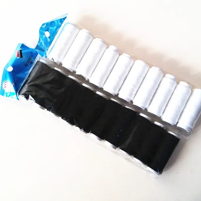 

XUNZHE Home Sewing Thread Best quality 20 reels / set black and white polyester sewing thread set each roll 200 yards