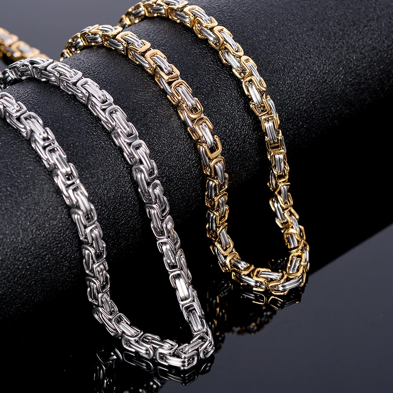 TrustyLan Gold Color Masculine Jewelry Thick 316L Stainless Steel Cable