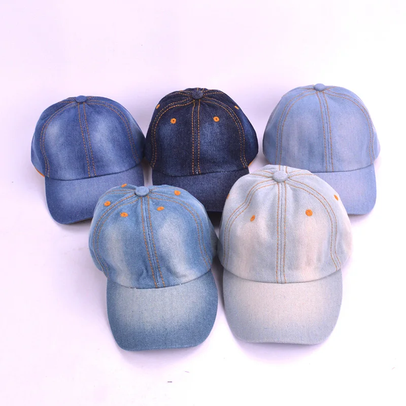 Детская джинсовая бейсбольная кепка, одноцветные бейсболки, джинсы для мальчиков, шляпы от солнца для девочек, летняя кепка s casquette для детей 3-8 лет