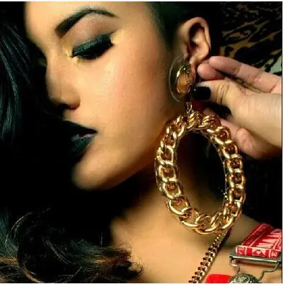 Nightclub fashion jewelry chain designs big exaggerated hoop earrings women accessory
