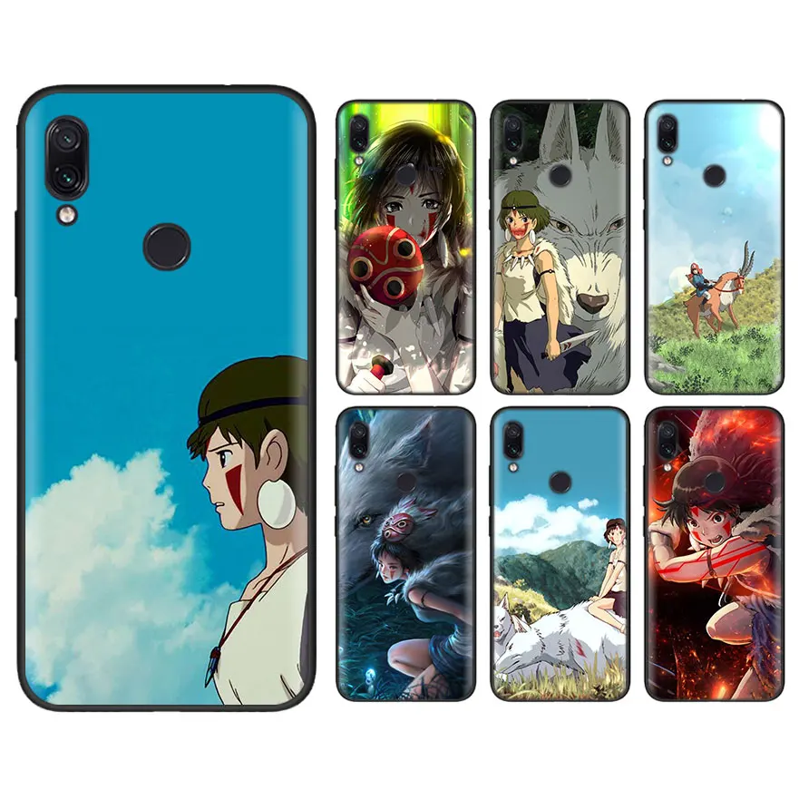 

Black Soft Case for Xiaomi Redmi Note 5 Pro 6 7 Pro 5 6 6A Princess Mononoke Case for Mi 9 8Lite Mix 3 Play A2 Lite