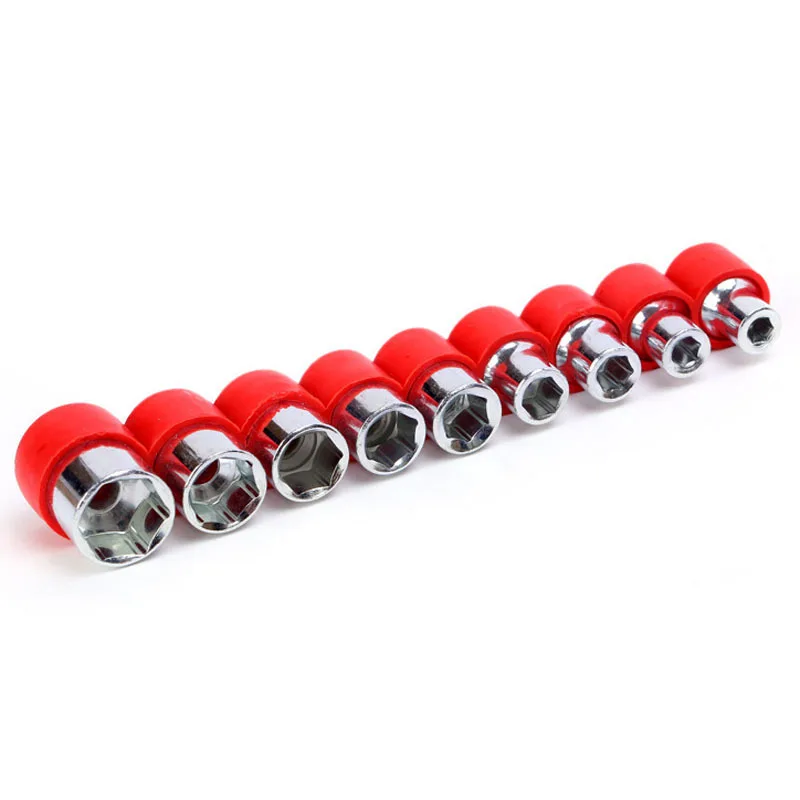 

9pcs 1/4" 5-13mm Socket Wrench Head Metric Socket Set Socket Wrench Kit Bolt Hexagon Allen Head Wrench Sleeve Head