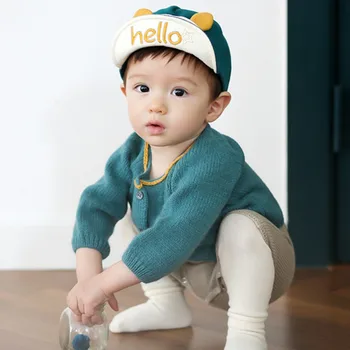 

Baby Cartoon Hat Kids Baseball Cap Letter Print Newborn Infant Boy Girl Beanies Soft Cotton Caps Infant Sun Hat