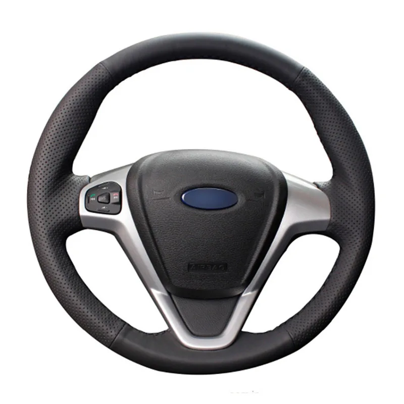 

DIY Sewing-on PU Leather Steering Wheel Cover Exact Fit For Ford Fiesta 2008-2013 Ecosport 2013-2016