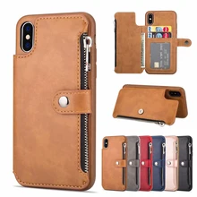 Роскошный чехол из искусственной кожи с отделением для карт для iPhone XR XS Max, чехол на заднюю панель, кошелек для карт, ретро чехол для iPhone 6, 7, 8 Plus, X, 11